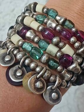 UNOde50 Handcrafted Narcaroni MulticolorBeads Leather Wrap Bracelet